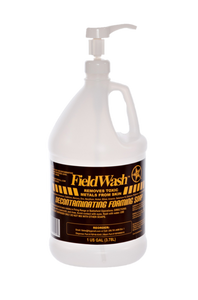 Soot and Heavy metal soap. Hygenall FieldWash decon foaming body, hand, and hair soap.