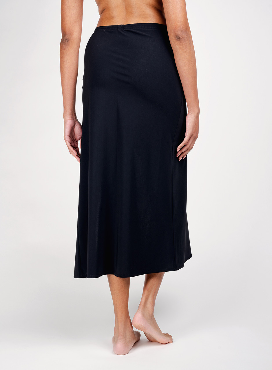 Include Belt Back Slit Maxi Skirt