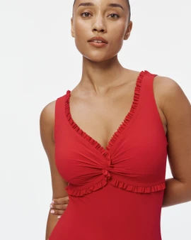 Basics ruffle v-neck underwire tank
