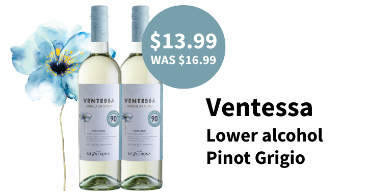 Ventessa lower alcohol Pinot Grigio
