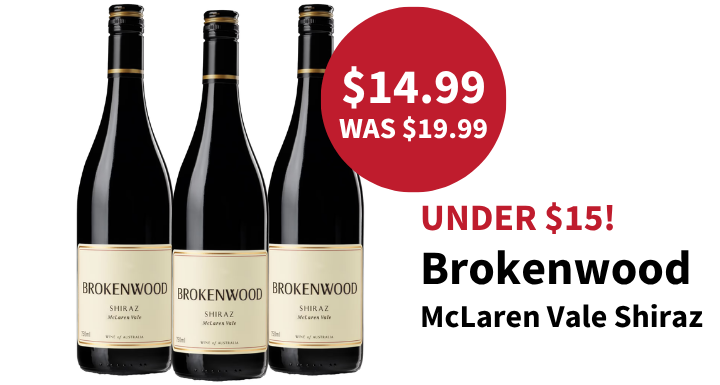 Brokenwood McLaren Vale Shiraz now under fifteen dollars