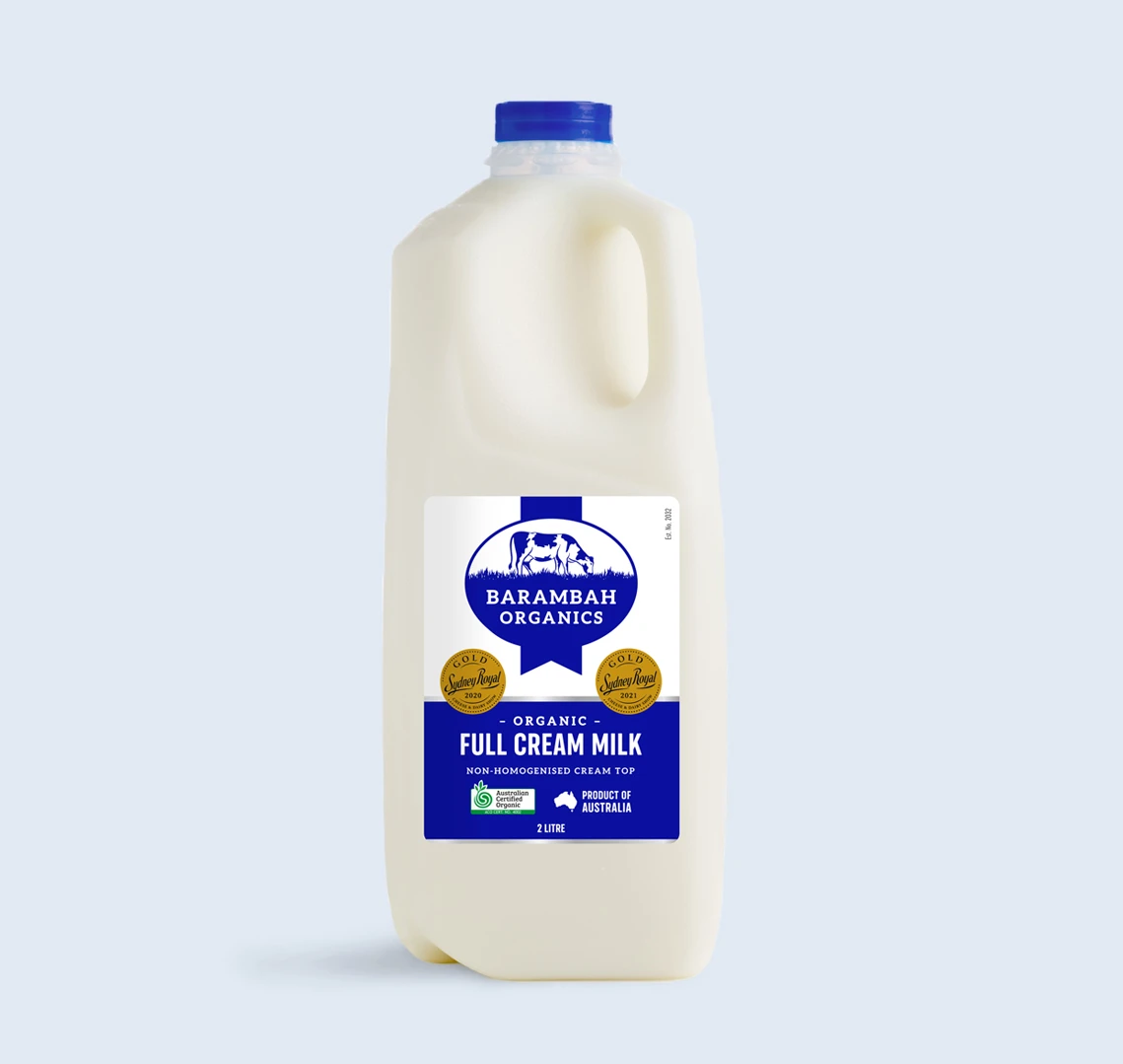 Barambah Organic Full Cream Milk 2L