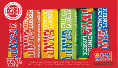 Tony's Chocolonely - Rainbow Gift Pack (6 x Snack Size Bars) 288g