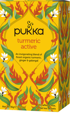 Organic Herbal Tea, Turmeric Active, Caffeine Free, 20 Sachets, 1.27 oz (36  g)