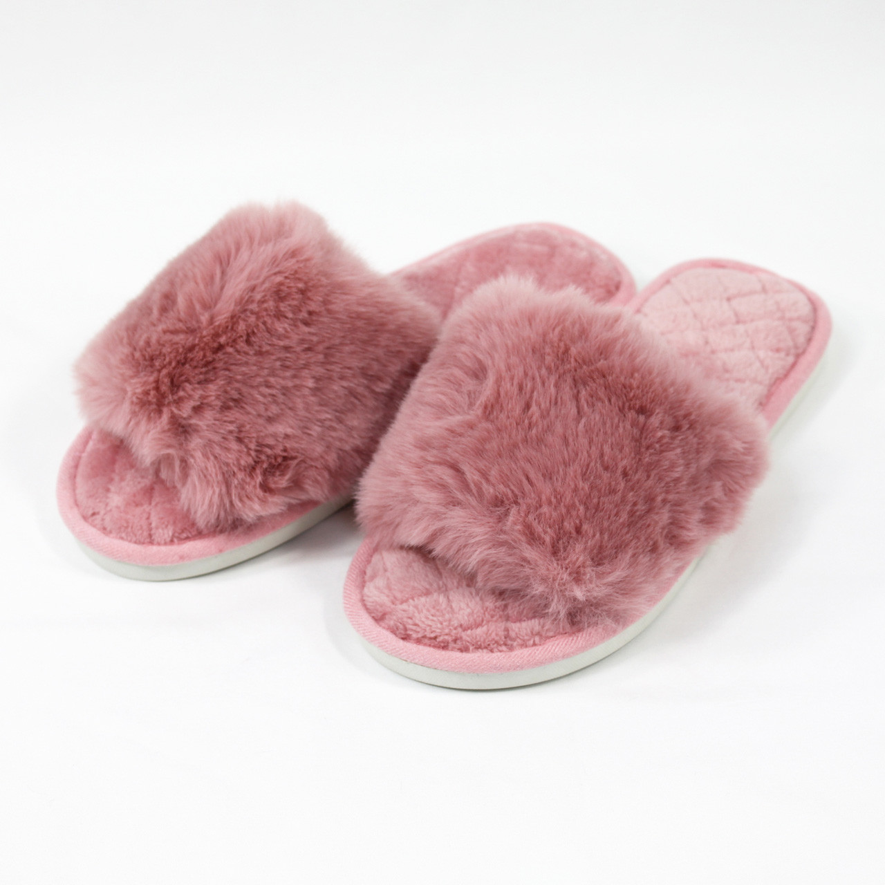 Classic Slide Plush Slippers - Blush - Peppers Trading Co