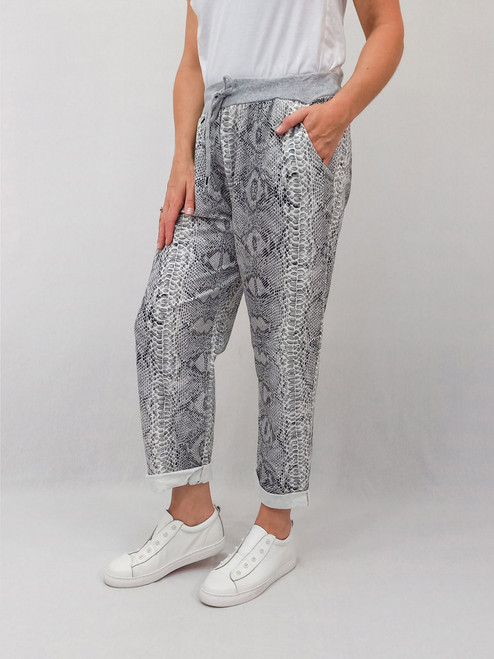 Emily Cotton Pant - Animal - Reptile