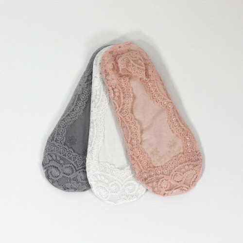 Honeydew Lace Sockettes - 3pk Pastels Mix