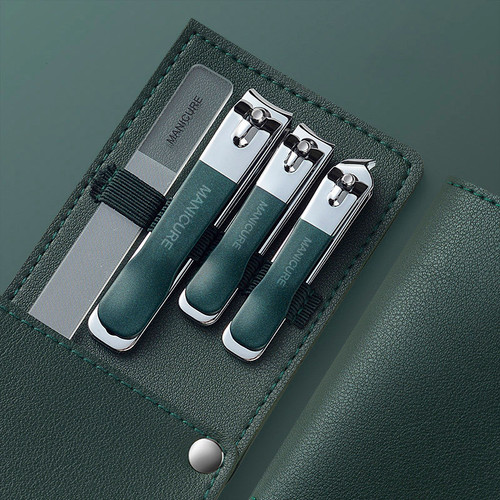 4pc Clipper & File Set - Forest Green