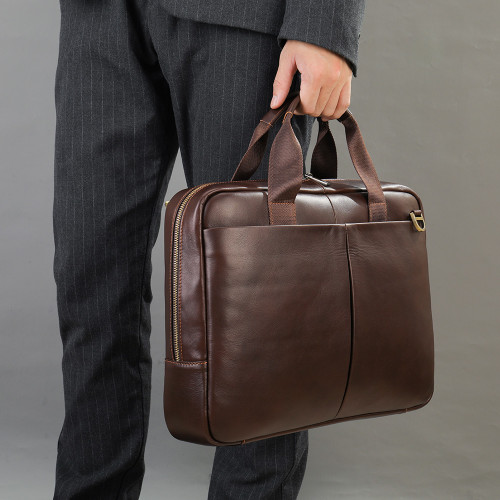 Ash - Leather Briefcase - Coffee