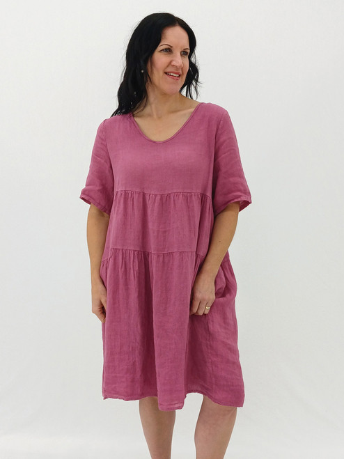 Daria Babydoll Dress - Thulian Pink