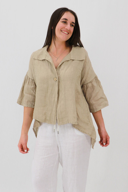 Isa Single-Button Jacket - Wheat