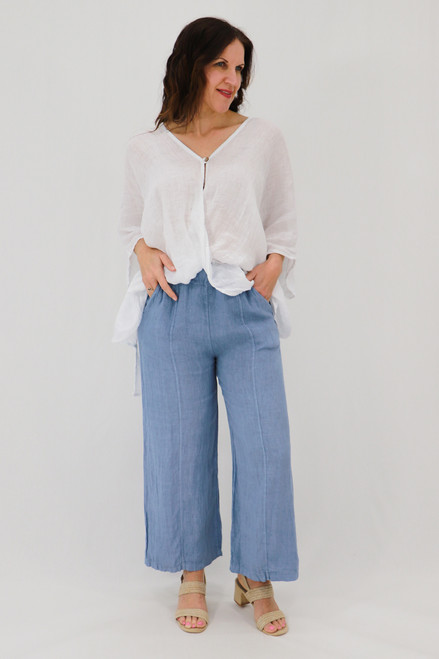 Lina Straight Leg Trousers - Blue Wash