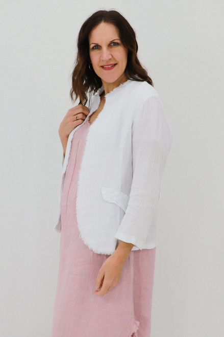 Maya Raw Edge Jacket - White