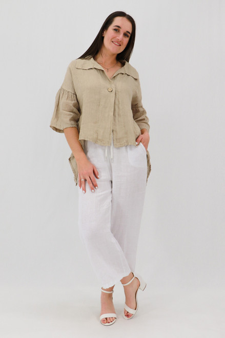 Vanessa Draw String Trousers - White Vanessa Draw String Trousers - White