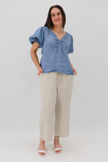 Vanessa Draw String Trousers - Natural