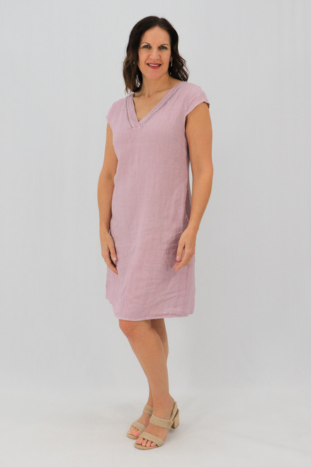 V-Neck Midi Dress - Orchid
