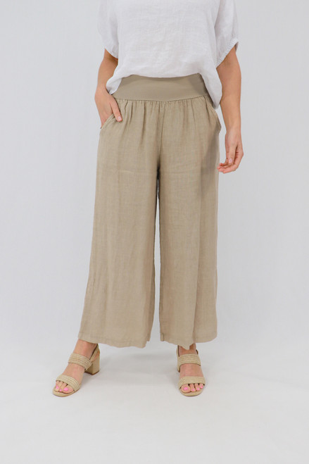Zita Palazzo Pants - Wheat