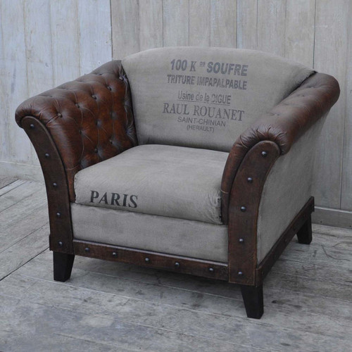 Wyoming Armchair - Leather/Canvas