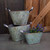 Oval Planter Galv. Metal Handles - Set/3