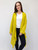 Arla Raw Hem Linen Coat - Chartreuse