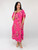 Zoe Curved Hem Dress - Wild Rose - Fuchsia