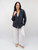 Lea Casual Linen Blazer - Black