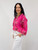Petra Button V-Neck - Wild Rose - Fuchsia