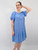 Desiree Ruffle Schiffy Dress - Cornflower