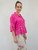 Stefania Lace Hem Blouse - Fuchsia