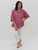 Silvana Ruffle Hem Blouse - Thulian Pink