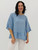 Silvana Ruffle Hem Blouse - Denim Wash