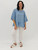 Silvana Ruffle Hem Blouse - Denim Wash