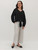 Alina Tie-front Blouse LS - Black