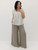 Lolita Gathered Blouse - Stripe - Natural