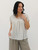 Lolita Gathered Blouse - Stripe - Natural