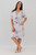 Rolled Sleeve Midi - Petite Posy - White
