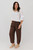 Piera Tapered Button Pants - Chocolate Piera Tapered Button Pants - Chocolate