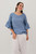 Dina Bell Sleeve Blouse - Blue Wash