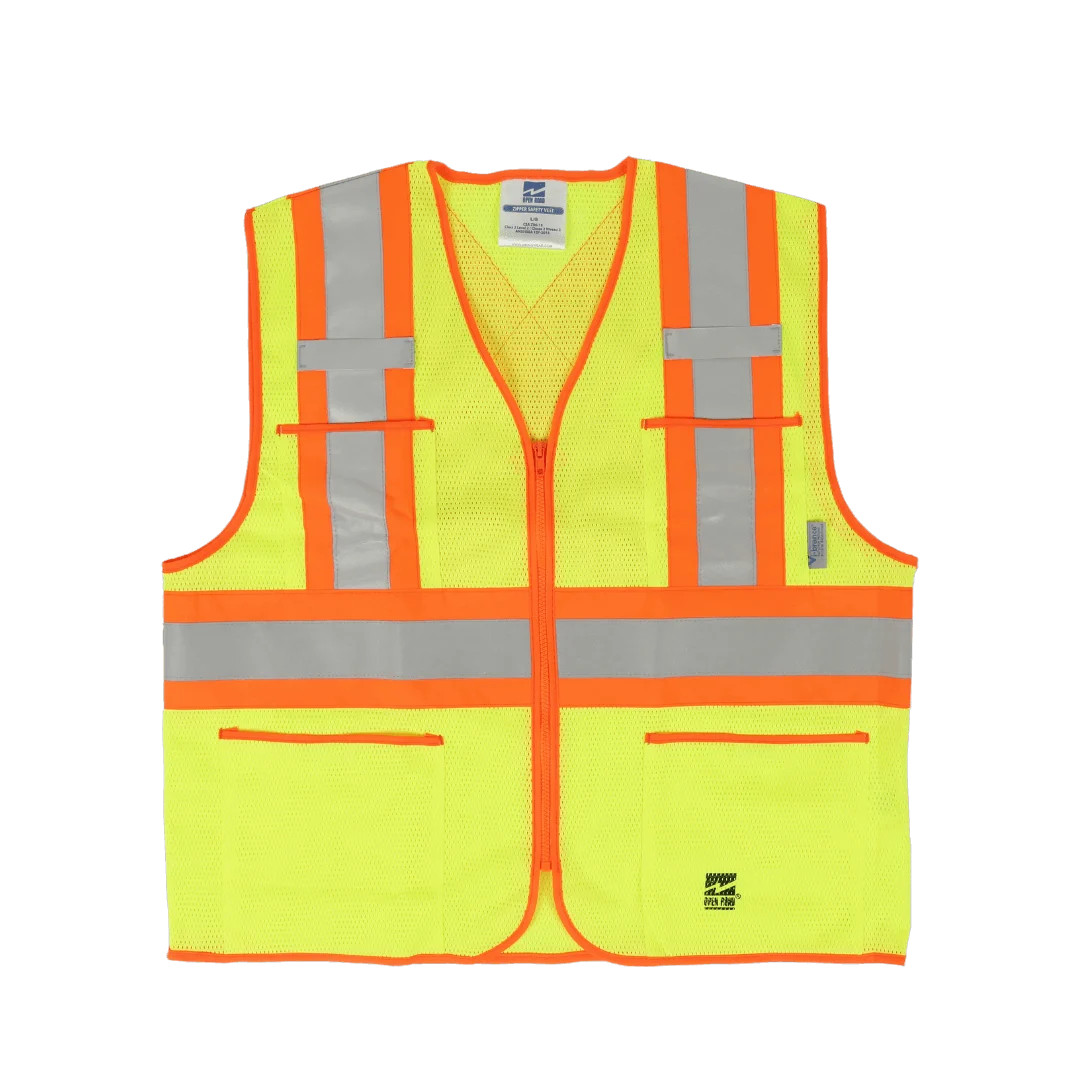 Open Road® Zipper Safety Vest | Case of 25 | Viking - Safety
