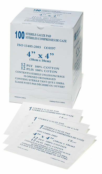 Dynamic Gauze Pad 4 x 4 sterile - Box of 100 FAGP4X4100   Safety Supply Canada