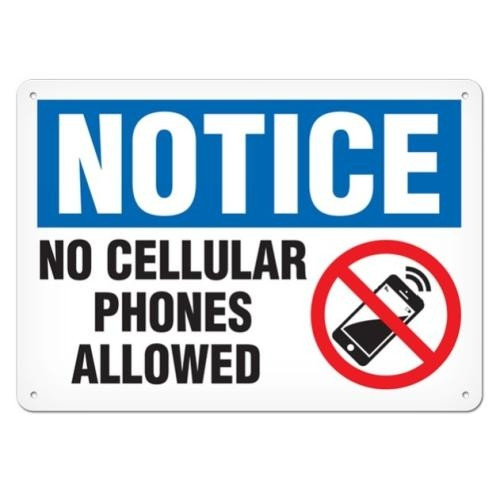 OSHA Safety Sign | Notice No Cell Phone | Incom SS4030V, SS4030A, SS4030P, SC4030V, SC4030A, SC4030P, SA4030V, SA4030P   Safety Supply Canada