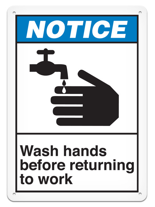 Notice Wash Your Hands - Plastic Sign | INCOM ANS4002P   Safety Supply Canada