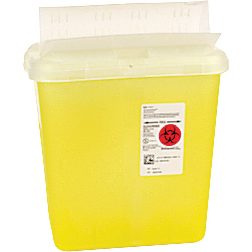 Multi-Purpose Sharps Container with horizontal drop opening lid 2 gal / 7.6 lite FA8967Y   Safety Supply Canada