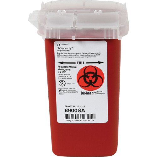 Phlebotomy (Blood drawing) Sharps Container Covidien 1 qt / 1 liter | Dynamic FA8900SA   Safety Supply Canada