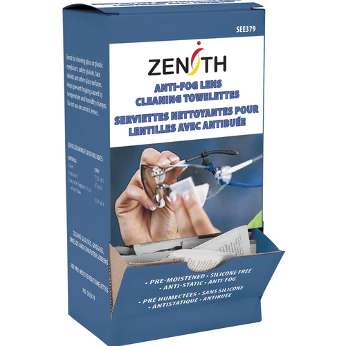 Anti Fog Glass Wipes | Box of 100 | Zenith SEE379   Safety Supply Canada
