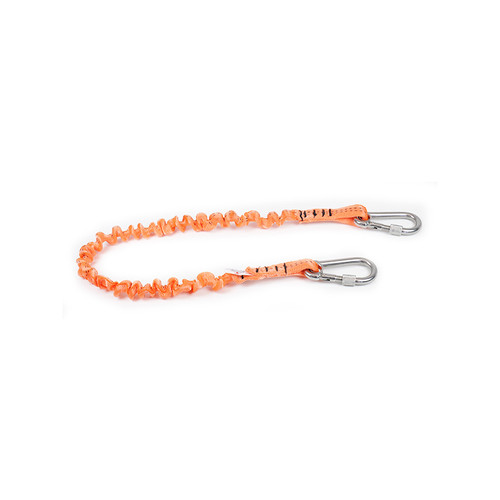 Bungee Style Orange Shock Absorbing Tether With 3T & 3T Offset Carabiners (Single)