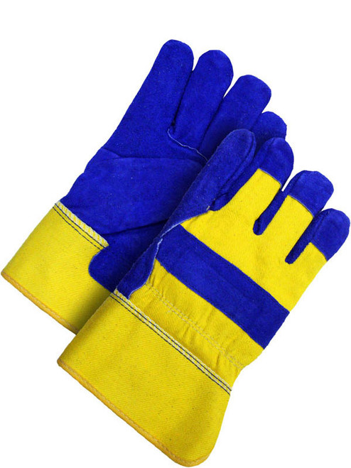 Classic Fitter Glove Split Cowhide Lined Pile Blue/Gold - Pack of 12 | Bob Dale Gloves 30-9-373-A   Safety Supply Canada