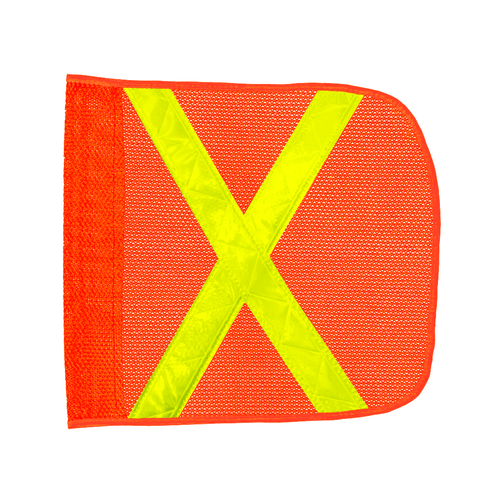 Heavy Duty Orange Mesh Safety Flag (Yellow X)