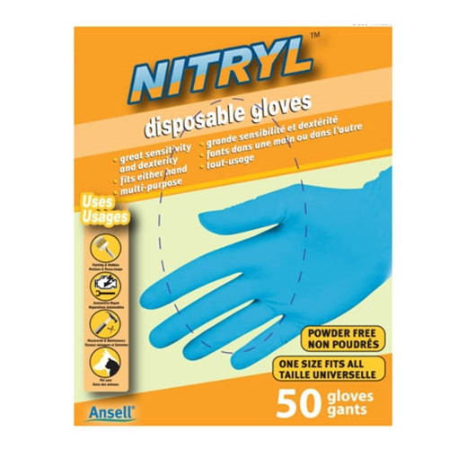 Ansell Nitryl Disposable Gloves 50Ct