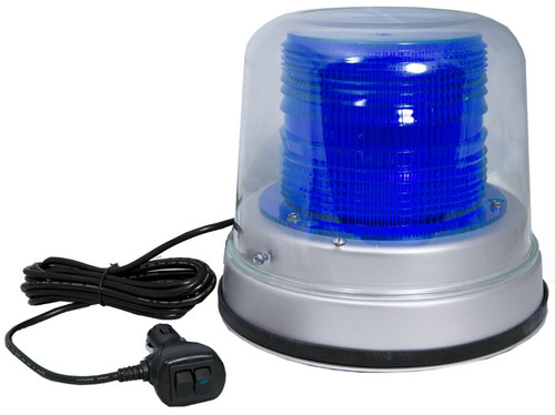 Blue LED High Profile Magnetic Mount Beacon - Dome: Clear, Lens: Blue 200am-12v-b   Safety Supplies Canada